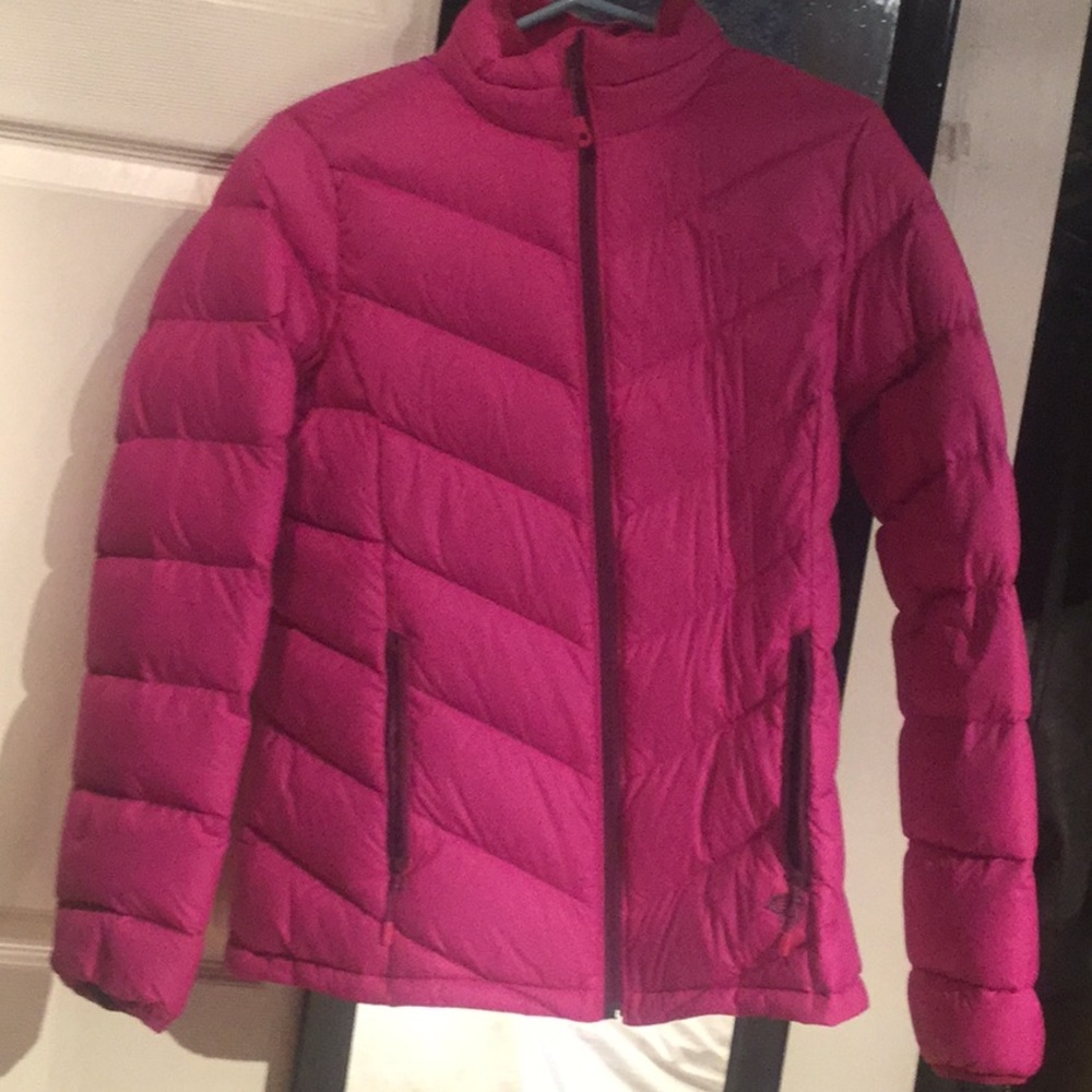 Pink puffer coat